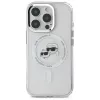 Karl Lagerfeld KLHMP16LHLSKCH capa rígida IML Metal Karl & Choupette Head MagSafe para Apple iPhone 16 Pro, branca