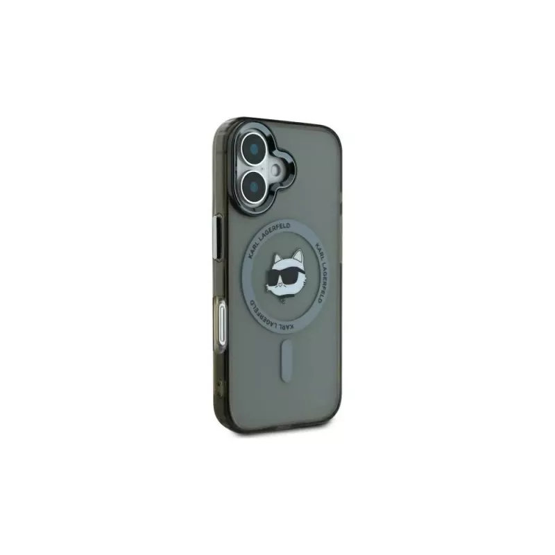 Karl Lagerfeld KLHMP16SHLSCHK Capa rígida IML Metal Choupette Head MagSafe preta para iPhone 16 6.1
