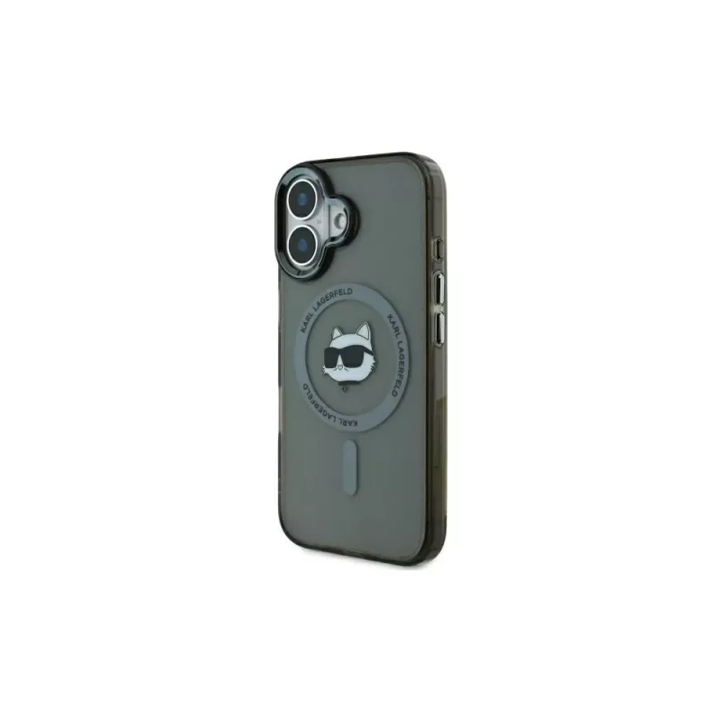 Karl Lagerfeld KLHMP16MHLSCHK Capa rígida IML Metal Choupette Head MagSafe preta para iPhone Plus 6,7