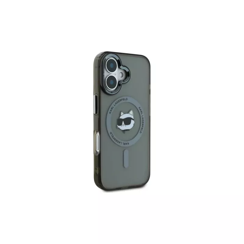 Karl Lagerfeld KLHMP16MHLSCHK Capa rígida IML Metal Choupette Head MagSafe preta para iPhone Plus 6,7