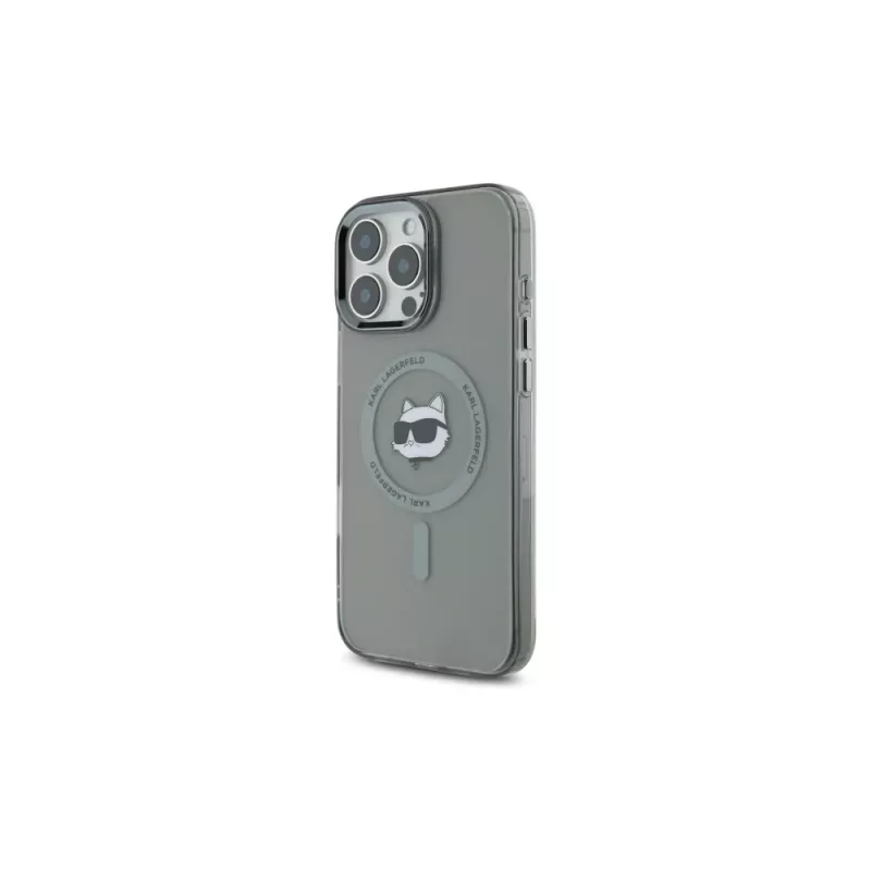Karl Lagerfeld KLHMP16XHLSCHK Capa rígida IML Metal Choupette Head MagSafe preta para iPhone 16 Pro Max 6,9 polegadas