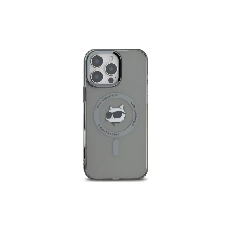 Karl Lagerfeld KLHMP16XHLSCHK Capa rígida IML Metal Choupette Head MagSafe preta para iPhone 16 Pro Max 6,9 polegadas