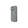Karl Lagerfeld KLHMP16SHLSKCK Capa rígida IML Metal Karl & Choupette Head MagSafe preta para Apple iPhone 16 6,1 polegadas