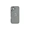 Karl Lagerfeld KLHMP16SHLSKCK Capa rígida IML Metal Karl & Choupette Head MagSafe preta para Apple iPhone 16 6,1 polegadas