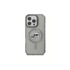 Karl Lagerfeld KLHMP16LHLSKCK Capa rígida IML Metal Karl & Choupette Head MagSafe preta para iPhone 16 Pro 6,3 polegadas