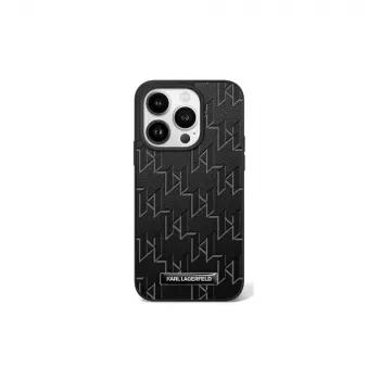Karl Lagerfeld KLHMP16SPKHPORPK Capa rígida Hot Stamp MagSafe preta para iPhone 16 6.1