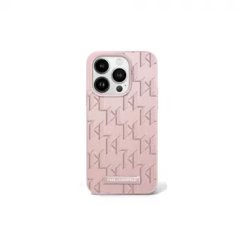 Karl Lagerfeld KLHMP16SPKHPORPP Capa rígida Hot Stamp MagSafe para Apple iPhone 16 6,1 polegadas rosa