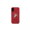 Karl Lagerfeld KLHMP16SSCMKCRHR Capa de silicone para iPhone 16 6,1 polegadas com anel Karl & Choupette e MagSafe vermelha