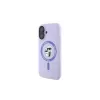 Karl Lagerfeld KLHMP16MSCMKCRHU Capa rígida de silicone MagSafe para iPhone 16 Plus 6,7 polegadas roxa com anel Karl & Choupette