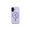 Karl Lagerfeld KLHMP16MSCMKCRHU Capa rígida de silicone MagSafe para iPhone 16 Plus 6,7 polegadas roxa com anel Karl & Choupette