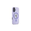 Karl Lagerfeld KLHMP16MSCMKCRHU Capa rígida de silicone MagSafe para iPhone 16 Plus 6,7 polegadas roxa com anel Karl & Choupette