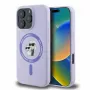 Karl Lagerfeld KLHMP16LSCMKCRHU Capa rígida de silicone para iPhone 16 Pro 6,3 polegadas roxa com anel Karl & Choupette MagSafe