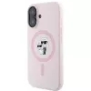 Karl Lagerfeld KLHMP16SSCMKCRHP Capa rígida de silicone MagSafe para Apple iPhone 16 6,1 polegadas rosa Karl & Choupette