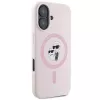 Karl Lagerfeld KLHMP16SSCMKCRHP Capa rígida de silicone MagSafe para Apple iPhone 16 6,1 polegadas rosa Karl & Choupette