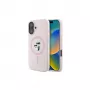 Karl Lagerfeld Capa rígida de silicone para iPhone 16 Plus 6,7 polegadas com anel e MagSafe - rosa