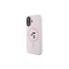 Karl Lagerfeld Capa rígida de silicone para iPhone 16 Plus 6,7 polegadas com anel e MagSafe - rosa