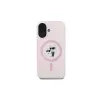 Karl Lagerfeld Capa rígida de silicone para iPhone 16 Plus 6,7 polegadas com anel e MagSafe - rosa