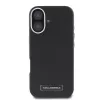Karl Lagerfeld KLHMP16SPGMSRPK Capa rígida preta para iPhone 16 6,1 polegadas com placa metálica MagSafe