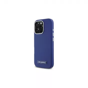 Karl Lagerfeld KLHMP16LPGMSRPB Capa rígida Metal Plate MagSafe para iPhone 16 Pro 6,3 azul