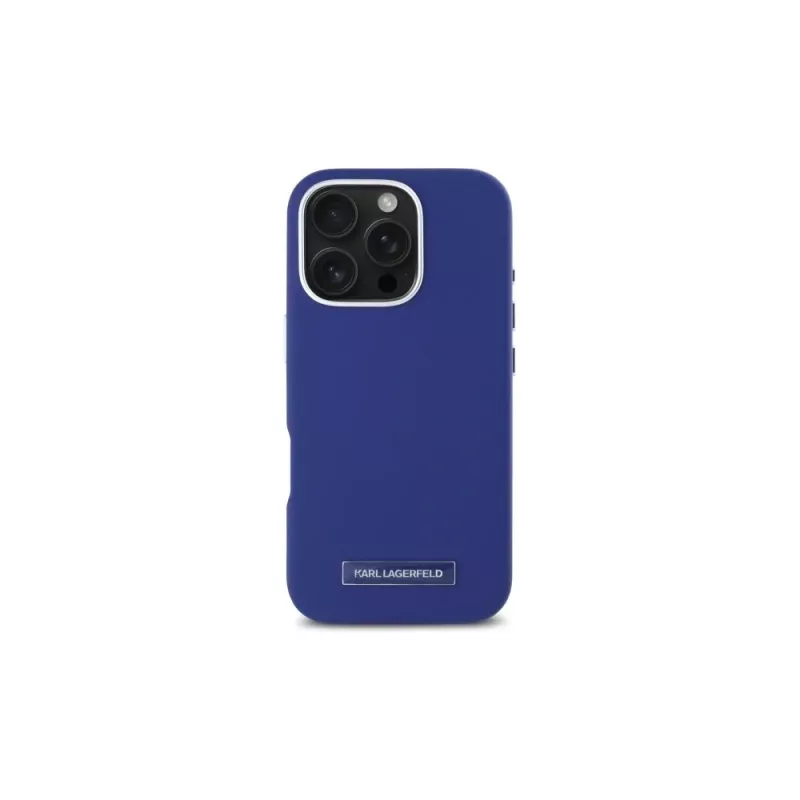 Karl Lagerfeld KLHMP16LPGMSRPB Capa rígida Metal Plate MagSafe para iPhone 16 Pro 6,3 azul