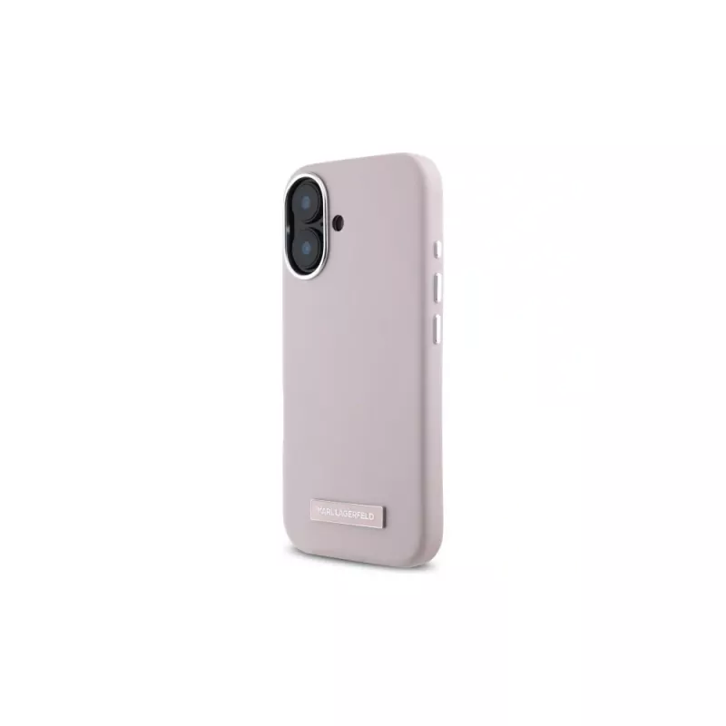 Karl Lagerfeld KLHMP16SPGMSRPP Capa rígida FW Metal Plate MagSafe para iPhone 16 6,1 rosa