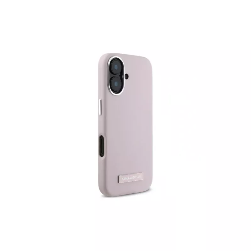 Karl Lagerfeld KLHMP16SPGMSRPP Capa rígida FW Metal Plate MagSafe para iPhone 16 6,1 rosa