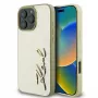 Karl Lagerfeld Capa rígida Metal Signature para iPhone 16 Pro 6,3 polegadas dourada