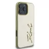 Karl Lagerfeld Capa rígida Metal Signature para iPhone 16 Pro 6,3 polegadas dourada