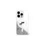 Karl Lagerfeld Capa MagSafe Liquid Glitter Karl & Choupette Head para iPhone 16 (transparente)
