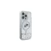 Karl Lagerfeld Capa MagSafe Liquid Glitter Karl & Choupette Head para Apple iPhone 16 Pro