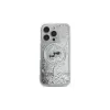 Karl Lagerfeld Capa MagSafe Liquid Glitter Karl & Choupette Head para iPhone 16 Pro Max (transparente)