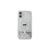 Karl Lagerfeld Capa rígida MagSafe Liquid Glitter Karl Head para iPhone 16 Plus, transparente