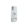 Karl Lagerfeld Capa rígida MagSafe Liquid Glitter Karl Head para iPhone 16 Plus, transparente