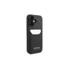 Karl Lagerfeld Capa rígida para iPhone 16 6,1 com compartimentos para cartões Monogram preta