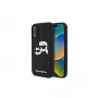 Karl Lagerfeld KLHMP16SSKCHPPLK Capa rígida de silicone preta para iPhone 16 6,1 Double Heads Print MagSafe