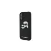 Karl Lagerfeld KLHMP16SSKCHPPLK Capa rígida de silicone preta para iPhone 16 6,1 Double Heads Print MagSafe