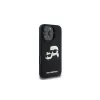 Karl Lagerfeld KLHMP16XSKCHPPLK Capa rígida de silicone preta para iPhone 16 Pro Max 6,9 Double Heads Print MagSafe