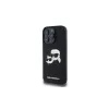 Karl Lagerfeld KLHMP16XSKCHPPLK Capa rígida de silicone preta para iPhone 16 Pro Max 6,9 Double Heads Print MagSafe