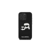 Karl Lagerfeld KLHMP16XSKCHPPLK Capa rígida de silicone preta para iPhone 16 Pro Max 6,9 Double Heads Print MagSafe