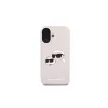 Karl Lagerfeld KLHMP16SSKCHPPLP Capa rígida de silicone rosa para iPhone 16 6,1 polegadas com Double Heads Print e MagSafe