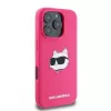 Karl Lagerfeld KLHMP16XSCHPPLF Capa rígida de silicone fúcsia para iPhone 16 Pro Max 6,9 polegadas Choupette Head Print MagSafe