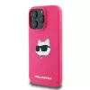 Karl Lagerfeld KLHMP16XSCHPPLF Capa rígida de silicone fúcsia para iPhone 16 Pro Max 6,9 polegadas Choupette Head Print MagSafe