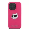 Karl Lagerfeld KLHMP16XSCHPPLF Capa rígida de silicone fúcsia para iPhone 16 Pro Max 6,9 polegadas Choupette Head Print MagSafe