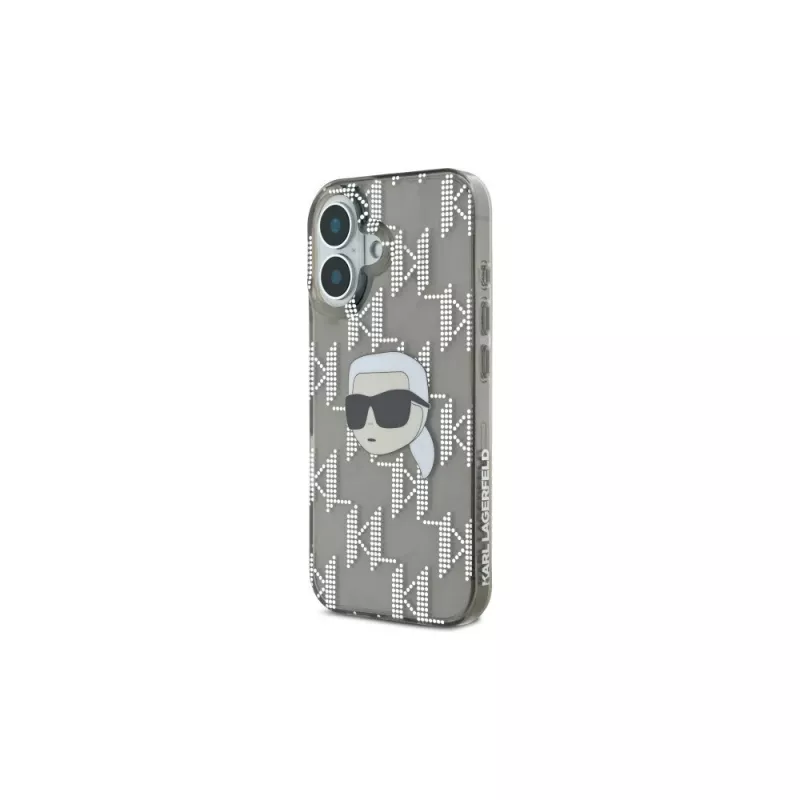 Karl Lagerfeld Capa IML Karl Head Electroplated para iPhone 16 (preta)