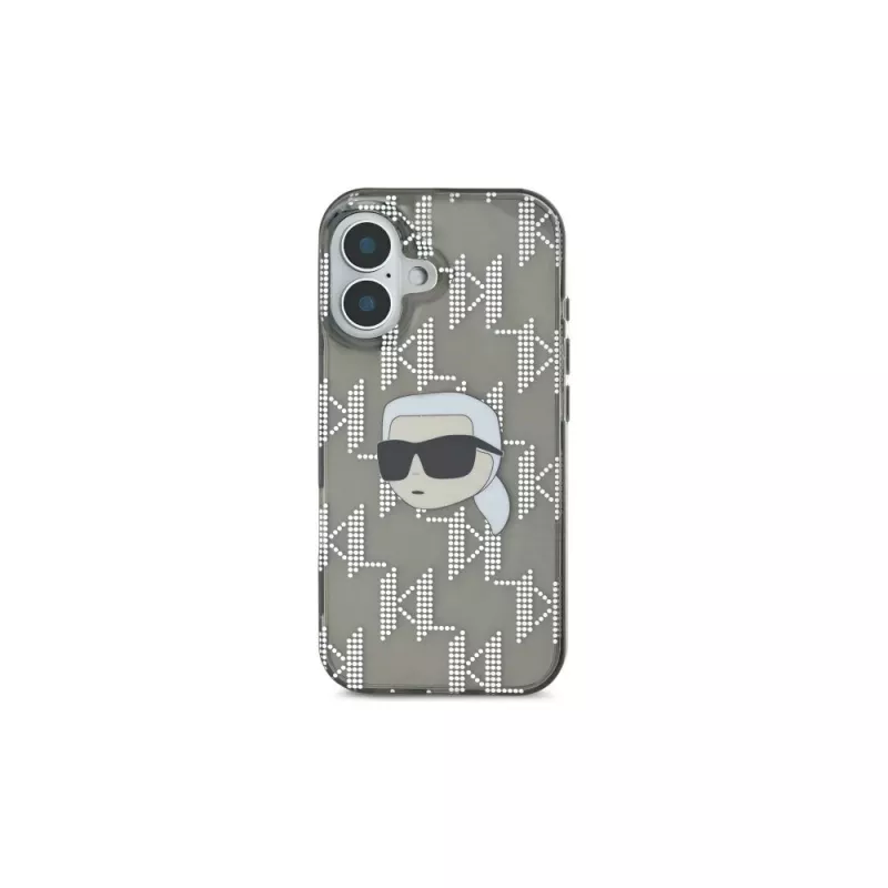 Karl Lagerfeld Capa IML Karl Head Electroplated para iPhone 16 (preta)