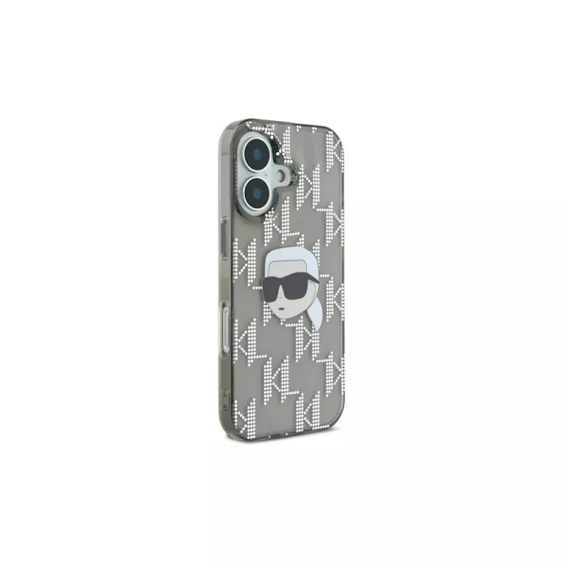 Karl Lagerfeld Capa IML Karl Head Electroplated para iPhone 16 (preta)