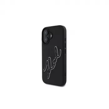 Karl Lagerfeld Capa 3D Rubber Bicolor Signature para iPhone 16 (preta)