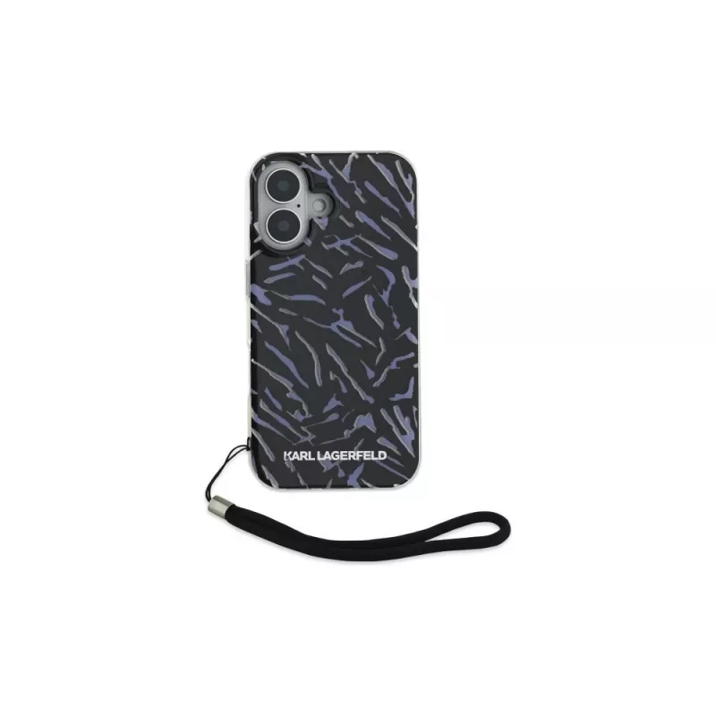 Karl Lagerfeld Capa Zebra With Cord para Apple iPhone 16 - roxa