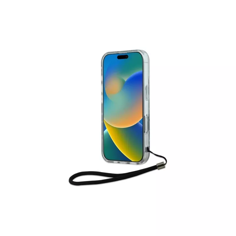 Karl Lagerfeld Capa Zebra With Cord para Apple iPhone 16 - roxa