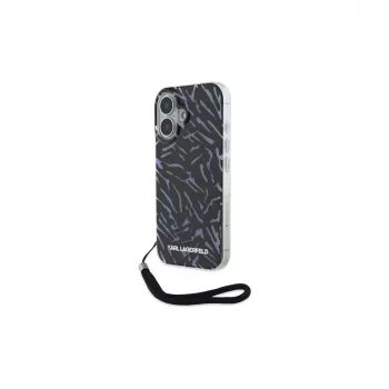 Karl Lagerfeld Capa Zebra With Cord para iPhone 16 Plus (roxa)